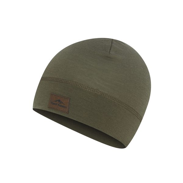 Czapka Beanie z wełny merynosa Unisex Fjord Nansen Light Merinoull. Zielone czapki męskie FJORD NANSEN, bez wzorów, z wełny, sportowe. Za 93.45 zł.