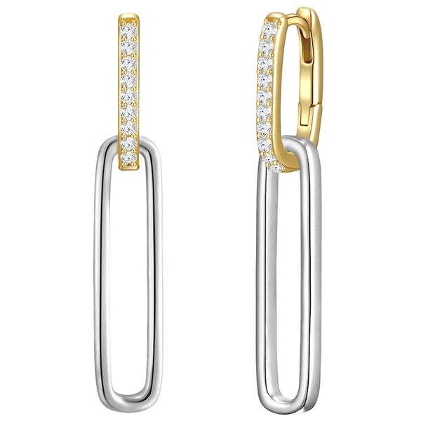 Glanzstücke München Kolczyki z Srebro wysokiej próby w Srebrny/żółte złoto Kolczyki koła 1 ct Damski. Szare kolczyki damskie Glanzstücke München, z cyrkonią, srebrne. Za 289.99 zł.