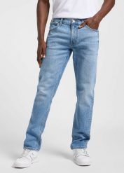 MESKIE SPODNIE LEE DAREN HORIZON BLUE 112367189. Niebieskie spodnie materiałowe męskie Lee, bez wzorów, z jeansu. Za 219.99 zł.