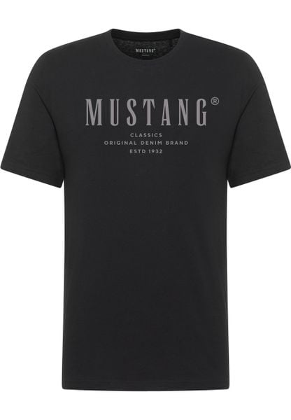 Męski T-Shirt Mustang Style Alex Black 1017998 4142. Czarne t-shirty męskie Mustang, l, bez wzorów, bez kołnierzyka. Za 79.99 zł.