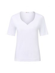 Street One Koszulka damska Kobiety Bawełna biały jednolity, 40. Białe t-shirty damskie Street One, bez wzorów, z bawełny, bez kołnierzyka. Za 129.95 zł.