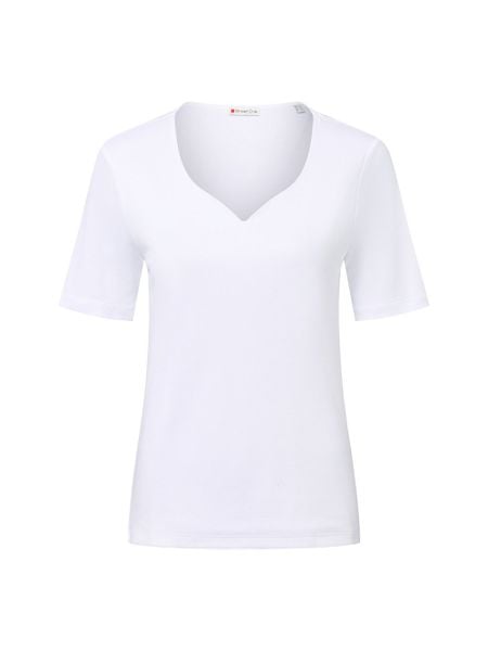 Street One Koszulka damska Kobiety Bawełna biały jednolity, 40. Białe t-shirty damskie Street One, bez wzorów, z bawełny, bez kołnierzyka. Za 129.95 zł.