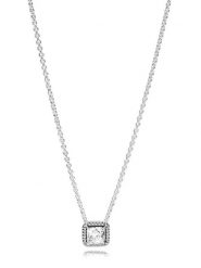 Pandora Srebrny naszyjnik z zawieszką - dł. 45 cm rozmiar: onesize. Szare naszyjniki damskie Pandora, srebrne. Za 311.12 zł.