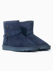 ISLAND BOOT Botki zimowe "Belga" w kolorze niebieskim rozmiar: 38. Niebieskie botki damskie Island Boot, na zimę, bez obcasa, bez zapięcia. Za 137.74 zł.