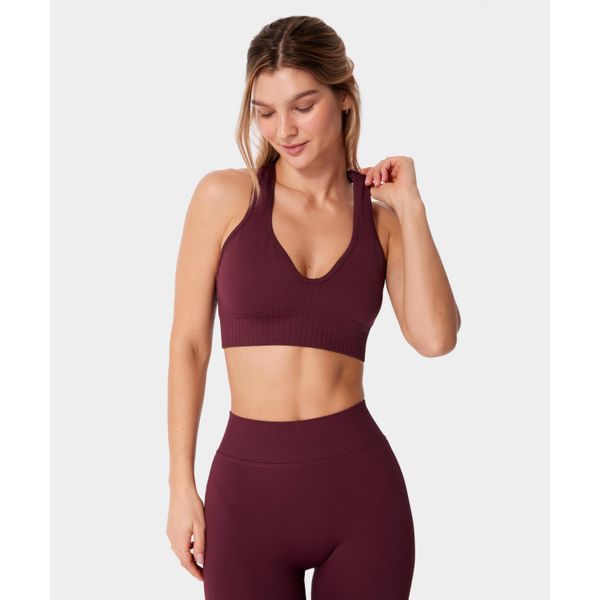 Biustonosz bezszwowy Carpatree Elite fioletowy. Fioletowe biustonosze sportowe damskie Carpatree, bez wzorów. Za 159.99 zł.