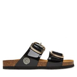 Klapki Dr. Brinkmann. Czarne klapki damskie Dr. Brinkmann, bez wzorów, bez obcasa. Za 309.99 zł.