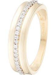 OR ÉCLAT Złoty pierścionek "Lovers" z cyrkoniami rozmiar: 58. Żółte pierścionki damskie Or Éclat, z cyrkonią, złote. Za 826.74 zł.