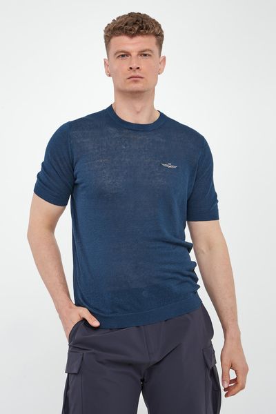 T-shirt męski lniany AERONAUTICA MILITARE. Swetry męskie AERONAUTICA MILITARE, m, bez wzorów, ze lnu, bez kołnierzyka. Za 519.00 zł.