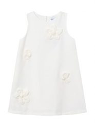 Mayoral Sukienka elegancka 3922 Écru Regular Fit. Białe sukienki niemowlęce Mayoral, bez wzorów, z syntetyku, bez ramiączek. Za 199.99 zł.