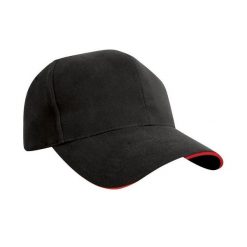 Czapka Z Daszkiem Sandwich Ze Szczotkowanej Bawełny. Brązowe czapki z daszkiem damskie RESULT HEADWEAR, bez wzorów, z bawełny. Za 38.99 zł.