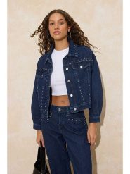 Trendyol Kurtka dżinsowa w kolorze niebieskim rozmiar: L. Niebieskie kurtki damskie Trendyol, l, bez wzorów, z bawełny, bez kaptura. Za 173.99 zł.