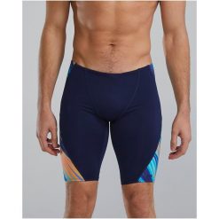 Spodenki pływackie męskie TYR Jammer Swimsuit - Riptidal. Niebieskie kąpielówki męskie TYR, m, bez wzorów, do pływania. Za 201.62 zł.