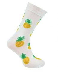 Skarpetki Bawełniane - Tematyczne - Białe w Ananasy. Białe skarpetki męskie His Story, bez wzorów, z bawełny. Za 29.99 zł.