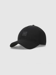 4F Czapka z daszkiem strapback uniseks - czarna L/XL. Czarne czapki z daszkiem damskie 4f, bez wzorów, z syntetyku. Za 79.99 zł.