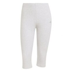 Legginsy Seasonal Essentials Rib Capri. Szare legginsy damskie Adidas, bez wzorów, z dzianiny. Za 149.00 zł.
