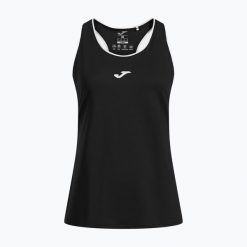 Koszulka tenisowa damska Joma Torneo Tank Top W. Czarne bluzki sportowe damskie Joma, l, z elastanu, bez kołnierzyka, bez ramiączek. Za 83.99 zł.
