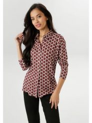 Aniston Bluzka w kolorze bordowo-kremowym rozmiar: 44. Brązowe bluzki damskie Aniston, bez wzorów, z wiskozy, bez kołnierzyka, bez ramiączek. Za 82.99 zł.