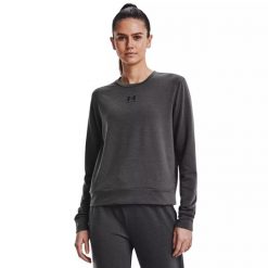 Koszulka damska z długim rękawem Under Armour 1369856. Szare t-shirty damskie Under Armour, bez wzorów, bez kołnierzyka. Za 269.99 zł.