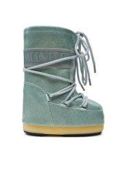 Moon Boot Śniegowce Icon Junior Glitter 80D3400290 Niebieski. Niebieskie kozaki dziewczęce Moon Boot, bez wzorów, ze skóry, bez obcasa. Za 599.99 zł.