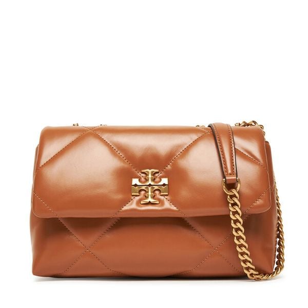 Torebka Tory Burch. Brązowe torebki klasyczne damskie Tory Burch, bez wzorów, wizytowe, bez kołnierzyka, bez ramiączek. Za 1,839.00 zł.