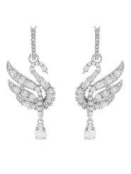 Swarovski Kolczyki Swan 5723388 Srebrny. Szare kolczyki damskie Swarovski, metalowe. Za 679.99 zł.