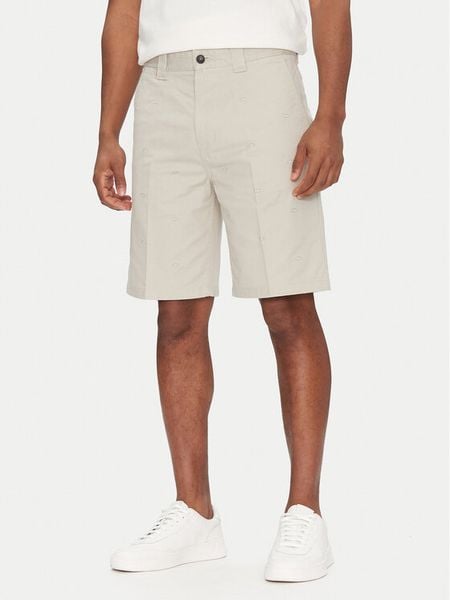 BOSS Szorty materiałowe Chino-Straight-S 50539161 Beżowy Regular Fit. Brązowe szorty męskie Boss, bez wzorów, z bawełny. Za 599.99 zł.