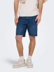 ONLY & SONS Szorty dżinsowe "Onsweft" w kolorze niebieskim rozmiar: M. Niebieskie szorty męskie Only & Sons, z jeansu, bez kołnierzyka. Za 74.46 zł.