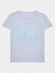 Guess T-Shirt J3GI20 K6YW1 Niebieski Regular Fit. Niebieskie koszulki dziewczęce Guess, z aplikacjami, z bawełny, bez ramiączek. Za 99.99 zł.