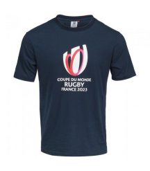 Koszulka Mistrzostw Świata w Rugby Francja 2023. Niebieskie t-shirty damskie RUGBY WORLD CUP 2023, l, bez wzorów, bez kołnierzyka. Za 140.50 zł.
