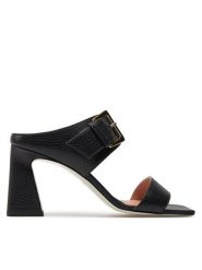 Pollini Klapki SA28237C0ITD0000 Czarny. Czarne klapki damskie Pollini, bez wzorów, ze skóry, bez obcasa. Za 1,779.00 zł.