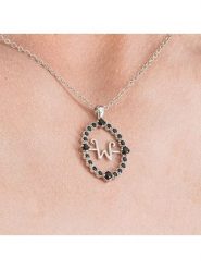 CHAKS Naszyjnik w kolorze srebrno-czarnym rozmiar: onesize. Czarne naszyjniki damskie CHAKS, na karnawał, sztuczne. Za 30.99 zł.