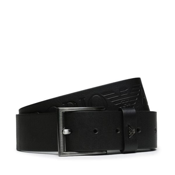 Pasek Emporio Armani. Czarne paski męskie Emporio Armani, bez wzorów. Za 370.99 zł.