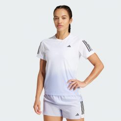 Koszulka Own the Run CLIMACOOL Colorblock. Białe bluzki damskie Adidas, xs, bez wzorów, bez ramiączek. W wyprzedaży za 107.40 zł.