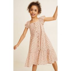 Mango Kids - Sukienka dziecięca Margaret 110-164 cm. Białe sukienki dziewczęce Mango Kids, bez wzorów, z bawełny, casualowe, bez ramiączek, krótkie. W wyprzedaży za 59.90 zł.