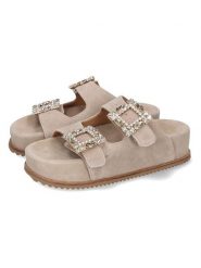 MELVIN & HAMILTON Skórzane klapki "Eve 3" w kolorze beżowym rozmiar: 38. Brązowe klapki damskie MELVIN & HAMILTON, bez wzorów, ze skóry, bez obcasa. Za 304.99 zł.