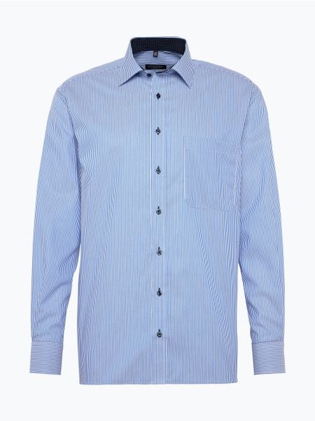 Eterna Comfort Fit Koszula niewymagająca prasowania Mężczyźni Comfort Fit Bawełna niebieski, 45. Niebieskie koszule męskie Eterna Comfort Fit, m, bez wzorów, z bawełny, bez kołnierzyka, bez ramiączek. Za 279.95 zł.