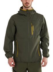Kurtka softshellowa męska Fundango Alloy Hooded Softshell. Zielone kurtki outdoor męskie Fundango, m, bez wzorów, z materiału, z kapturem. Za 599.00 zł.