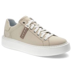 Beżowe Sneakersy Nessi Skórzane Półbuty Damskie. Brązowe półbuty damskie Nessi, bez wzorów, ze skóry, sportowe, bez obcasa. Za 439.00 zł.