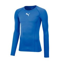 Koszulka do piłki nożnej męska Puma Liga Baselayer Tee LS. Niebieskie koszulki męskie z długim rękawem Puma, m, bez ramiączek, do piłki nożnej. Za 149.00 zł.