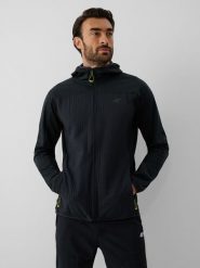4F Kurtka softshell wiatroodporna męska - czarna XXL. Czarne kurtki softshell damskie 4f, m, bez wzorów, z softshellu, bez kaptura. Za 249.99 zł.