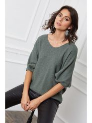 Joséfine Sweter "Dalor" w kolorze khaki rozmiar: M. Brązowe swetry klasyczne damskie Joséfine, m, z kaszmiru, bez kołnierzyka. Za 226.77 zł.