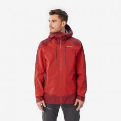 Wodoodporna kurtka wspinaczkowa męska Alpinism Evo. Czerwone kurtki męskie SIMOND, l, bez wzorów, z materiału, sportowe, bez kaptura. Za 749.99 zł.
