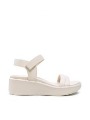 ECCO Sandały Flowt Wedge Lx W 27330359113 Beżowy. Brązowe sandały damskie ECCO, bez wzorów, z nubiku, bez obcasa, na koturnie. Za 449.99 zł.