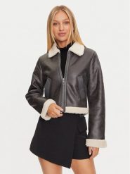 ONLY Kurtka z imitacji skóry Betty 15322046 Szary Regular Fit. Szare kurtki damskie Only, m, bez wzorów, ze skóry, bez kaptura. Za 329.99 zł.