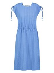 Sublevel Sukienka w kolorze niebieskim rozmiar: L. Niebieskie sukienki damskie Sublevel, na co dzień, l, bez wzorów, bez kołnierzyka, bez ramiączek, midi, proste. Za 82.99 zł.