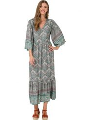 Heine Sukienka ze wzorem rozmiar: 42. Sukienki damskie Heine, bez wzorów, z wiskozy, bez kołnierzyka, bez ramiączek, maxi. Za 126.99 zł.