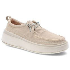 Beżowe Półbuty Jeep Stylowe Wsuwane Obuwie Damskie. Brązowe półbuty damskie Jeep, bez wzorów, eleganckie, bez obcasa. Za 289.00 zł.
