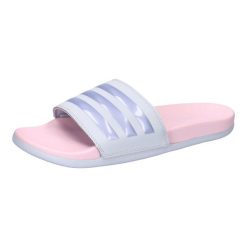 Klapki damskie adidas Adilette Comfort. Białe klapki damskie Adidas, bez wzorów, z materiału, bez obcasa. Za 156.50 zł.
