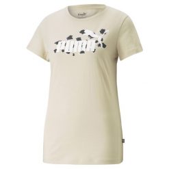 Koszulka treningowa damska Puma Ess Animal. Białe bluzki damskie Puma, l, bez wzorów, sportowe, bez kołnierzyka, bez ramiączek. Za 218.00 zł.