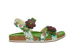 Sandały Laura Vita Brcyano 12 Vert 202059, Zielony, Skóra naturalna - 37. Zielone sandały damskie Laura Vita, z aplikacjami, z materiału, bez obcasa. W wyprzedaży za 251.10 zł.